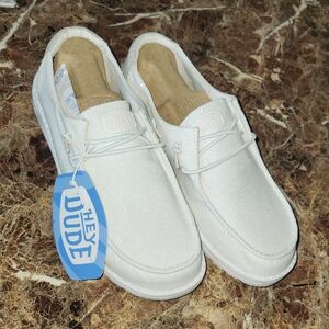Hey Dude Sparkling White Loafers
